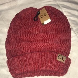 Red C.C Slouchy Beanie